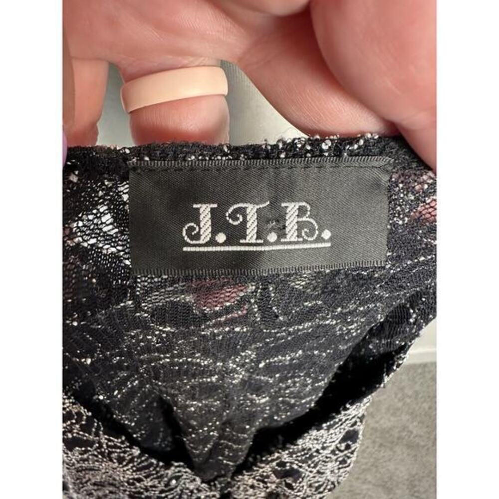 J.T.B.‎ Vintage Fairycore Witchy Whimsigoth Sparkle Beaded V Neck Top Small - Picture 3 of 12